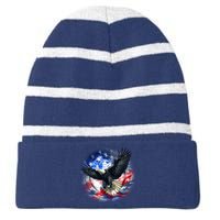 Forever Free United States Eagle Striped Beanie with Solid Band