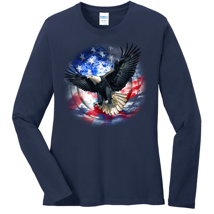 Forever Free United States Eagle Ladies Long Sleeve Shirt