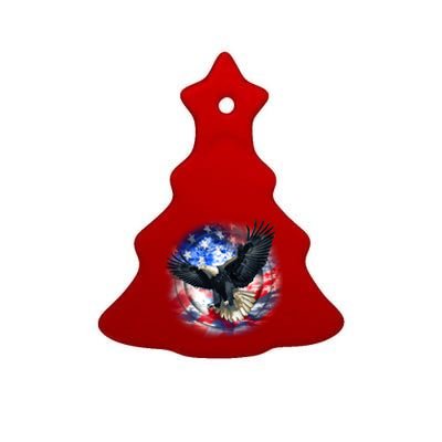 Forever Free United States Eagle Ceramic Tree Ornament