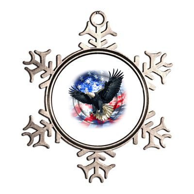 Forever Free United States Eagle Metallic Star Ornament