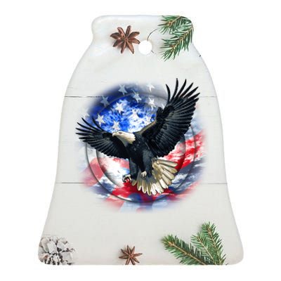 Forever Free United States Eagle Ceramic Bell Ornament