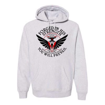 Forged In His Strength Premium Hoodie