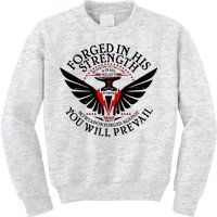 Forged In His Strength Kids Sweatshirt