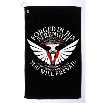 Forged In His Strength Golf Towel