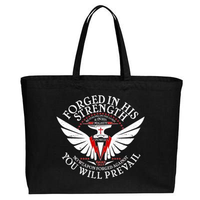 Forged In His Strength Cotton Canvas Jumbo Tote