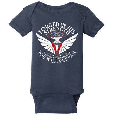 Forged In His Strength Baby Bodysuit