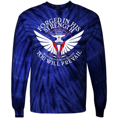 Forged In His Strength Tie-Dye Long Sleeve Shirt