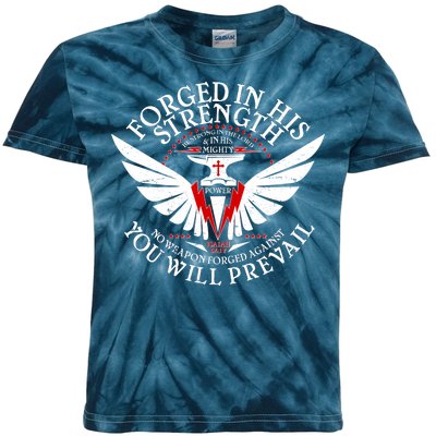 Forged In His Strength Kids Tie-Dye T-Shirt