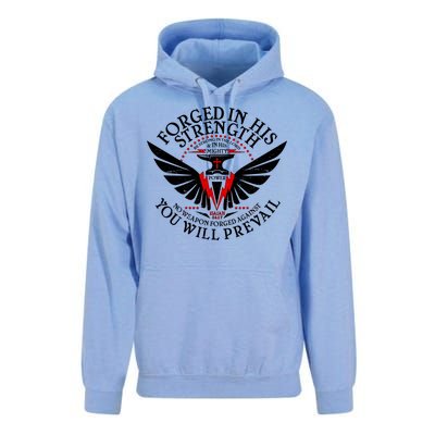 Forged In His Strength Unisex Surf Hoodie