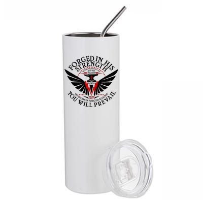 Forged In His Strength Stainless Steel Tumbler