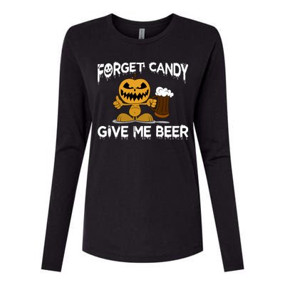 Forget Candy Give Me Beer Womens Cotton Relaxed Long Sleeve T-Shirt