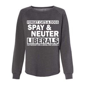 Forget Cats & Dogs Spay Nueter Liberals  Womens California Wash Sweatshirt