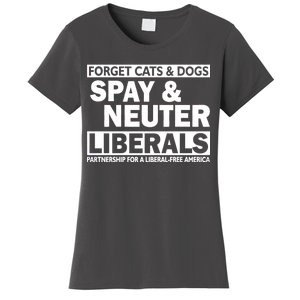 Forget Cats & Dogs Spay Nueter Liberals  Women's T-Shirt