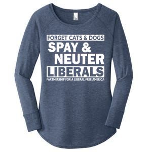 Forget Cats & Dogs Spay Nueter Liberals  Women's Perfect Tri Tunic Long Sleeve Shirt