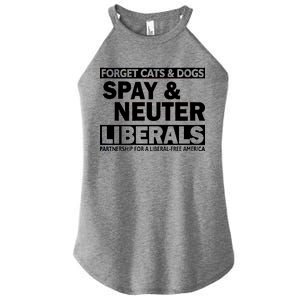 Forget Cats & Dogs Spay Nueter Liberals  Women's Perfect Tri Rocker Tank