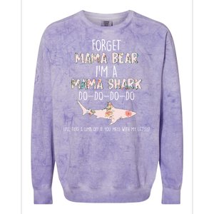 Forget Mama Bear I'm Mama Shark Doo Colorblast Crewneck Sweatshirt