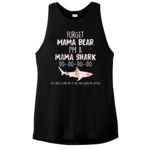 Forget Mama Bear I'm Mama Shark Doo Ladies PosiCharge Tri-Blend Wicking Tank