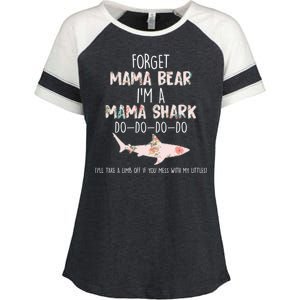 Forget Mama Bear I'm Mama Shark Doo Enza Ladies Jersey Colorblock Tee