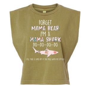 Forget Mama Bear I'm Mama Shark Doo Garment-Dyed Women's Muscle Tee