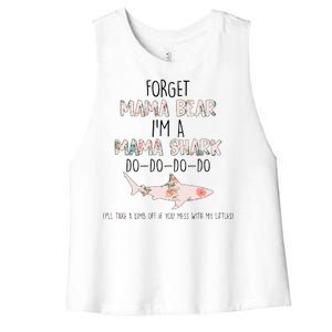 Forget Mama Bear I'm Mama Shark Doo Women's Racerback Cropped Tank