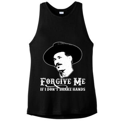 Forgive Me If I Don't Shake Hands Doc Holiday Ladies PosiCharge Tri-Blend Wicking Tank