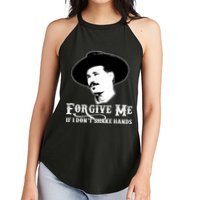 Forgive Me If I Don't Shake Hands Doc Holiday Women's Perfect Tri Rocker Tank
