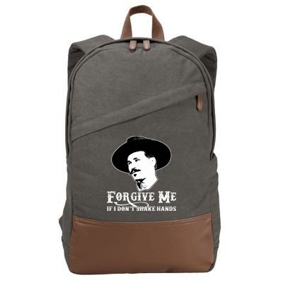 Forgive Me If I Don't Shake Hands Doc Holiday Cotton Canvas Backpack