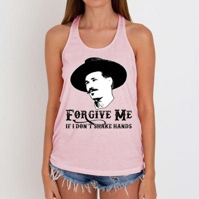 Forgive Me If I Don't Shake Hands Doc Holiday Women's Knotted Racerback Tank