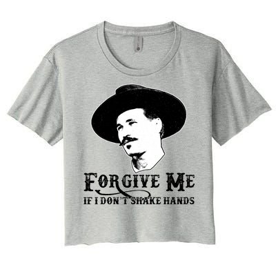 Forgive Me If I Don't Shake Hands Doc Holiday Women's Crop Top Tee