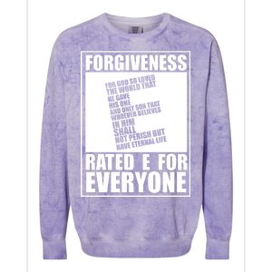 Forgiveness Rated E for Everyone Colorblast Crewneck Sweatshirt