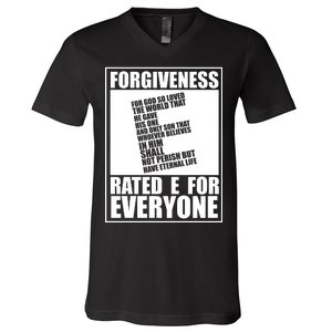 Forgiveness Rated E for Everyone V-Neck T-Shirt