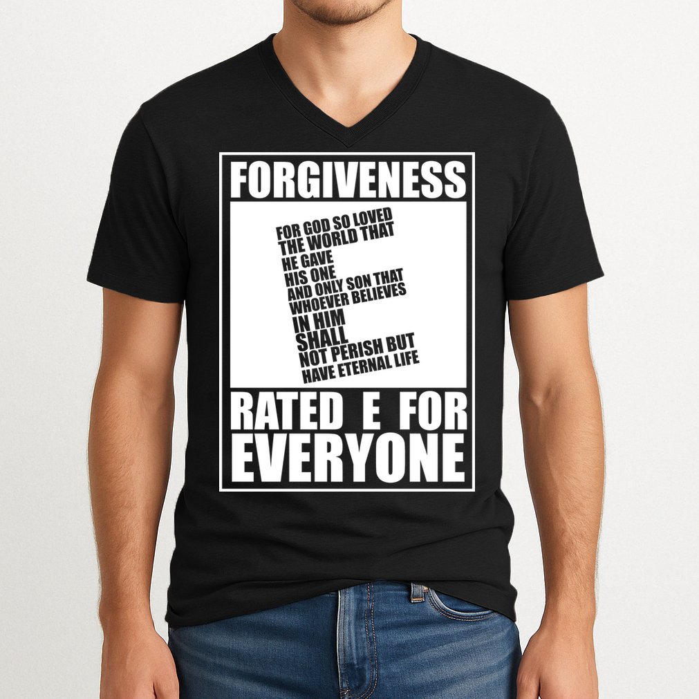 Forgiveness Rated E for Everyone V-Neck T-Shirt