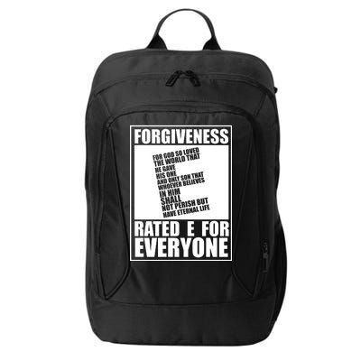 Forgiveness Rated E for Everyone City Backpack