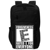 Forgiveness Rated E for Everyone Impact Tech Backpack