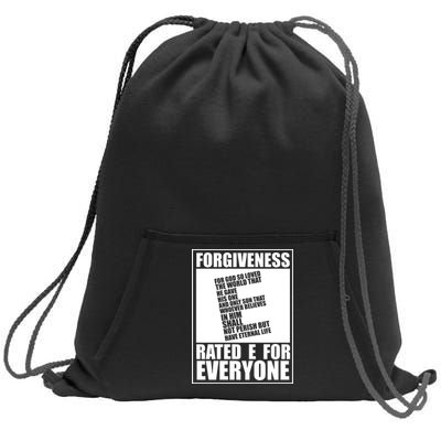 Forgiveness Rated E for Everyone Sweatshirt Cinch Pack Bag