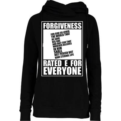 Forgiveness Rated E for Everyone Womens Funnel Neck Pullover Hood