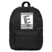 Forgiveness Rated E for Everyone 16 in Basic Backpack