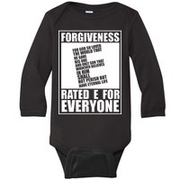 Forgiveness Rated E for Everyone Baby Long Sleeve Bodysuit