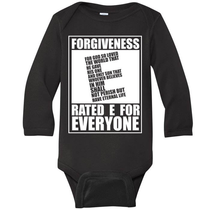 Forgiveness Rated E for Everyone Baby Long Sleeve Bodysuit