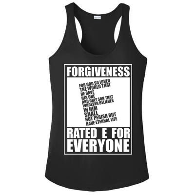 Forgiveness Rated E for Everyone Ladies PosiCharge Competitor Racerback Tank