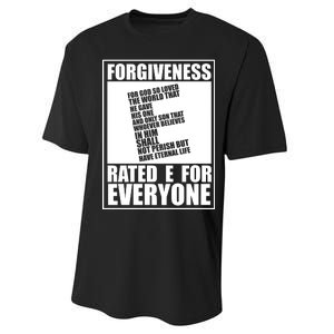 Forgiveness Rated E for Everyone Performance Sprint T-Shirt