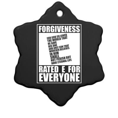 Forgiveness Rated E for Everyone Ceramic Star Ornament