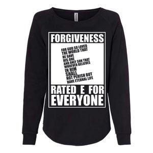 Forgiveness Rated E for Everyone Womens California Wash Sweatshirt