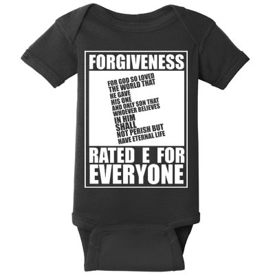 Forgiveness Rated E for Everyone Baby Bodysuit