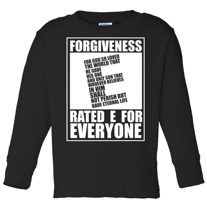 Forgiveness Rated E for Everyone Toddler Long Sleeve Shirt