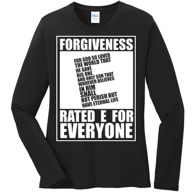 Forgiveness Rated E for Everyone Ladies Long Sleeve Shirt