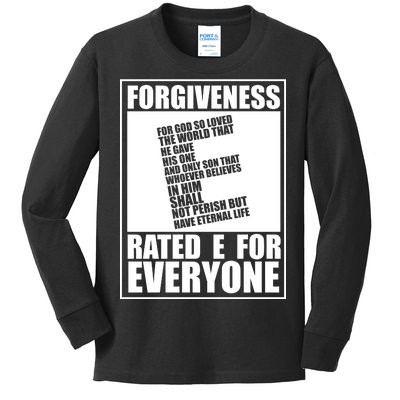 Forgiveness Rated E for Everyone Kids Long Sleeve Shirt