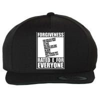 Forgiveness Rated E for Everyone Wool Snapback Cap