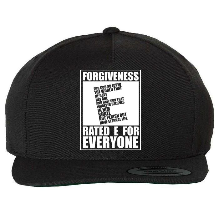 Forgiveness Rated E for Everyone Wool Snapback Cap