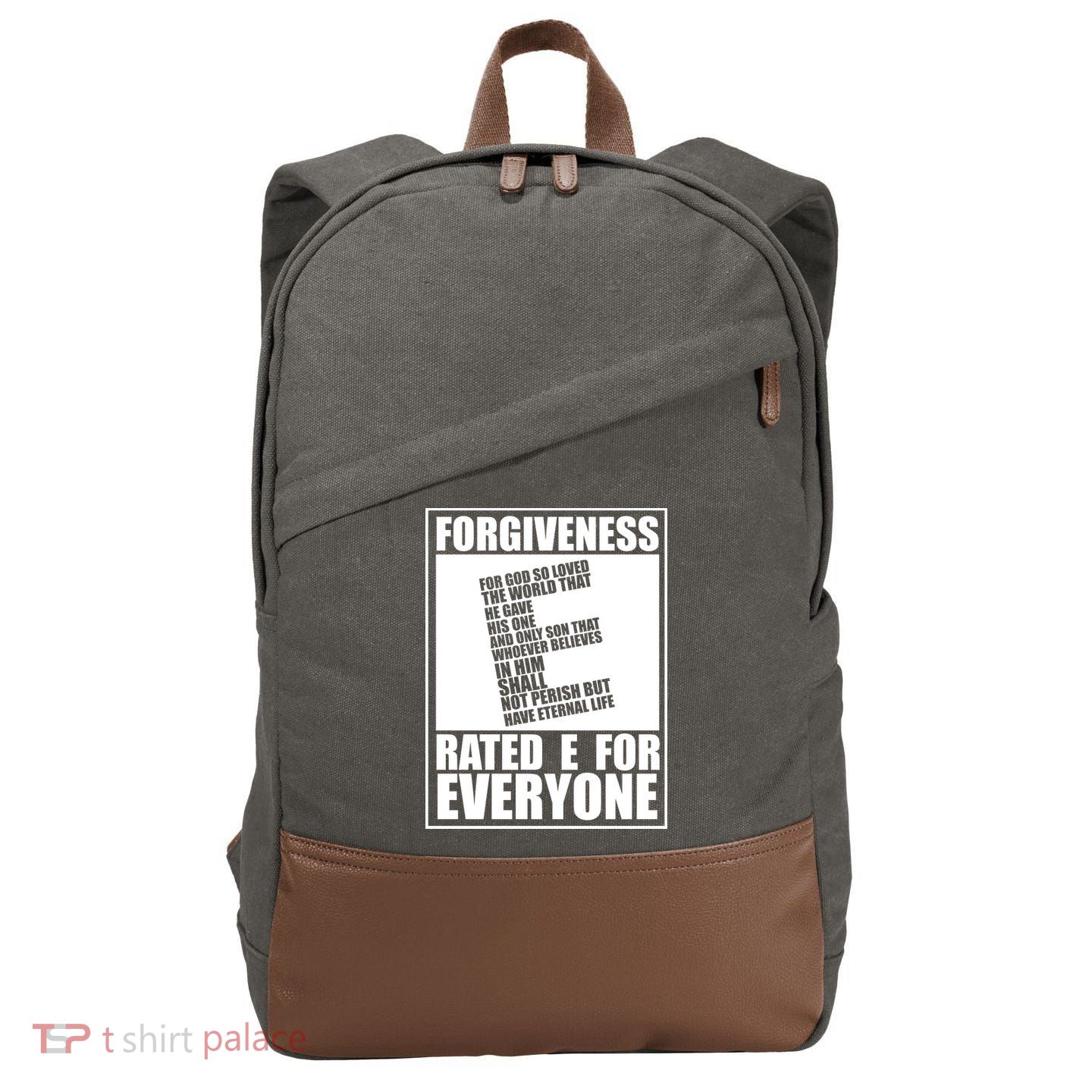 Forgiveness Rated E for Everyone Cotton Canvas Backpack